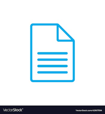 blue document line art icon