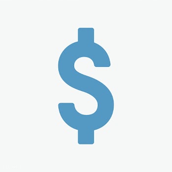 Blue dollar symbol on white background | Free stock vector - 457637
