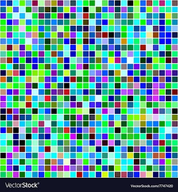 Blue dominated multicolor square mosaic background vector image