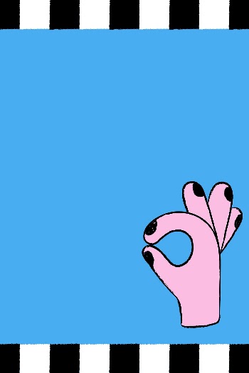 Blue doodle background, ok hand | Free Vector - rawpixel