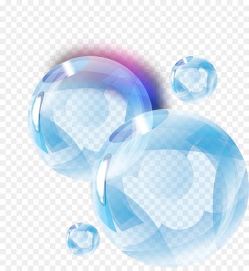 Blue Drop Bubble - Vector hand painted blue water droplets 
