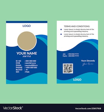 Blue elegant id card vector image