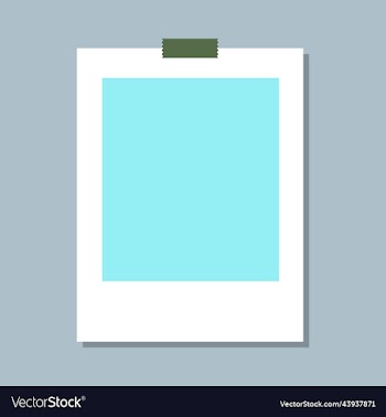 blue empty polaroid photo frame mockup