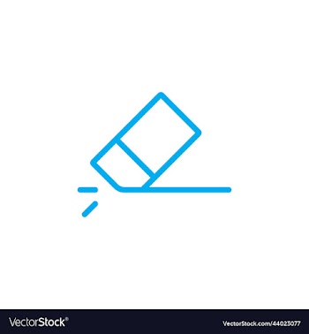 blue eraser abstract line art icon