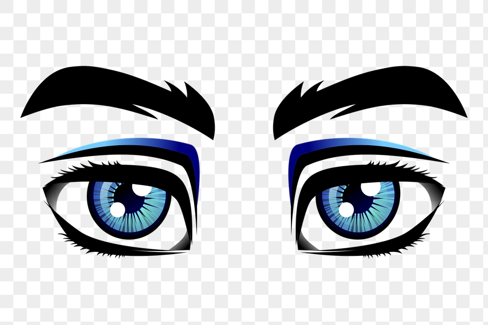Blue eyes png sticker, cartoon | Free PNG - rawpixel