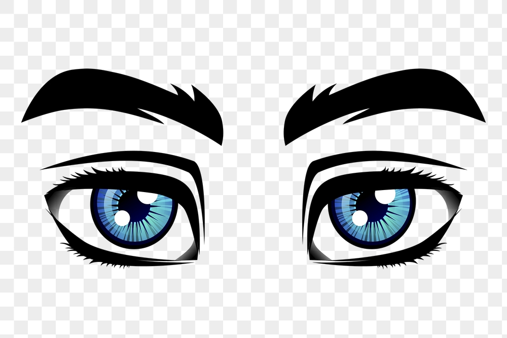 Blue eyes png sticker, cartoon | Free PNG - rawpixel