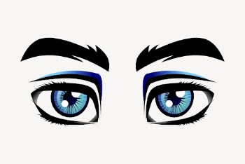 Blue eyes sticker, cartoon character | Free Vector - rawpixel