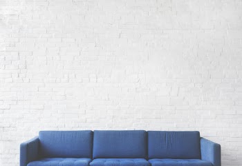 Blue Fabric 3-seat Sofa