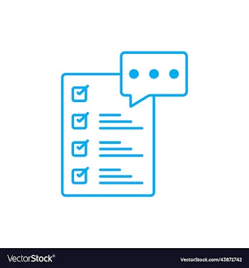 blue feedback testimonial icon