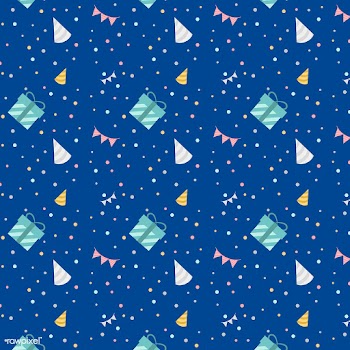 Blue festive birthday design vector | Free stock vector - 508606