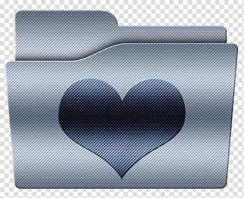 Blue Fiber Folder, heart file folder icon transparent background PNG clipart