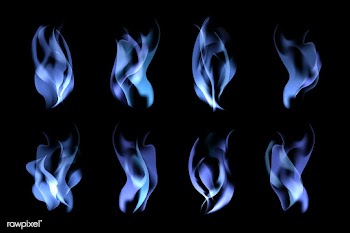 Blue flames set | Free stock vector - 591747