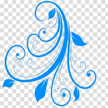 Blue flora border line transparent background PNG clipart