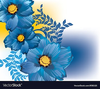 Blue Floral Background vector image