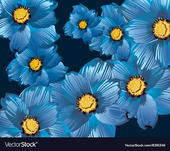 Blue Floral Background vector image