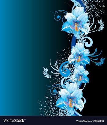 Blue Floral Background vector image