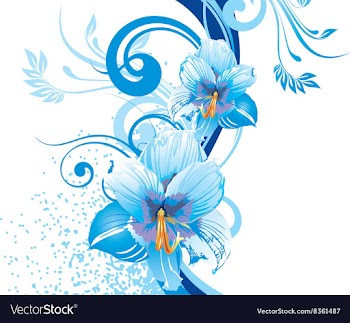 Blue Floral Background vector image