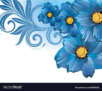 Blue Floral Background vector image