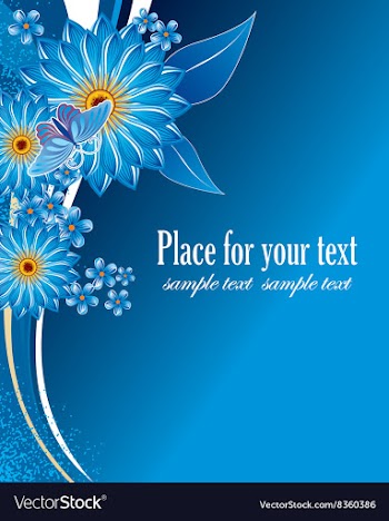 Blue Floral Background with Text Space vector image