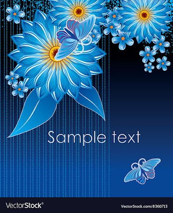 Blue Floral Background with Text Space vector image