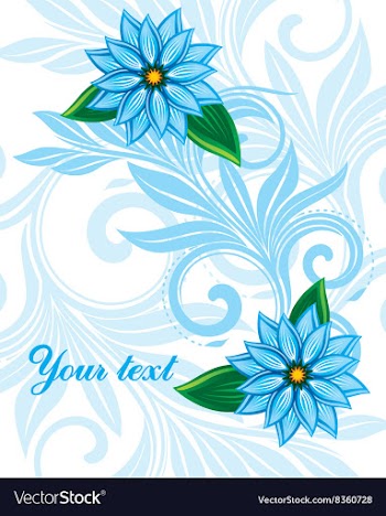 Blue Floral Background with Text Space vector image
