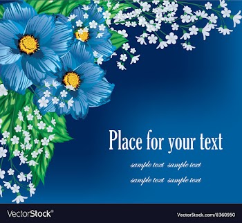 Blue Floral Background with Text Space vector image
