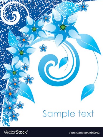 Blue Floral Background with Text Space vector image