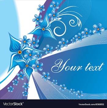 Blue Floral Background with Text Space vector image