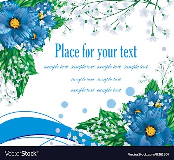 Blue Floral Background with Text Space vector image
