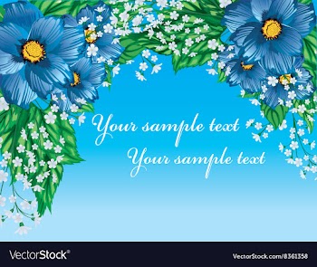 Blue Floral Background with Text Space vector image