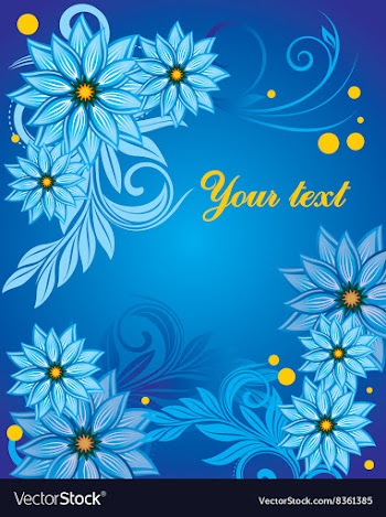 Blue Floral Background with Text Space vector image