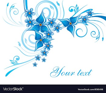 Blue Floral Background with Text Space vector image