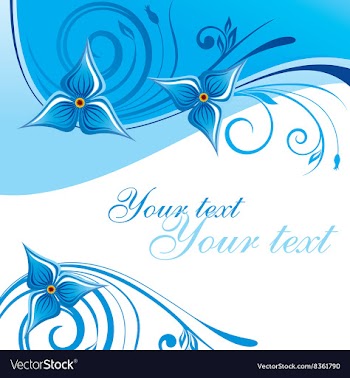 Blue Floral Background with Text Space vector image
