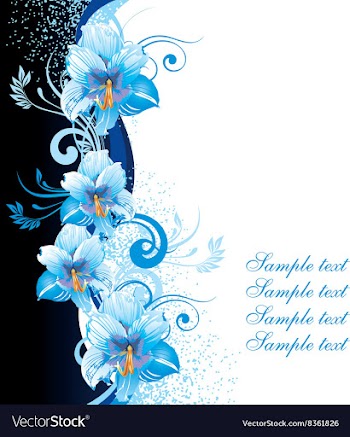 Blue Floral Background with Text Space vector image