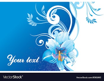 Blue Floral Background with Text Space vector image