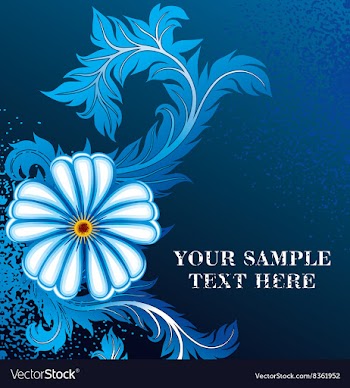 Blue Floral Background with Text Space vector image