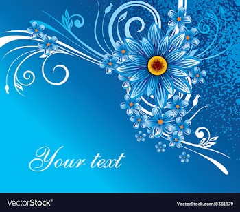 Blue Floral Background with Text Space vector image