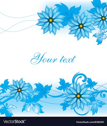 Blue Floral Background with Text Space vector image