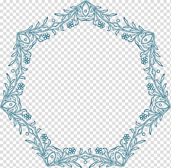 Blue floral frame art, Euclidean Pixabay, Flower Border transparent background PNG clipart