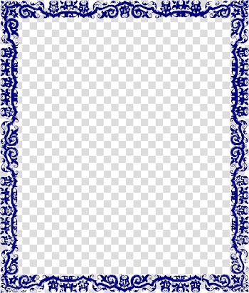 Blue floral frame on blue background, Islam , Blue Border Frame transparent background PNG clipart