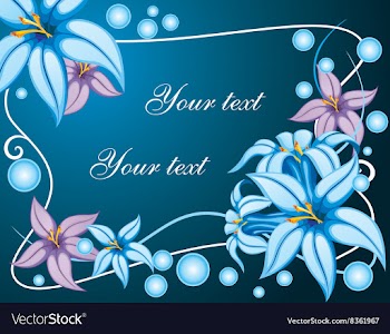 Blue Floral Frame vector image