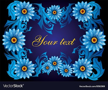 Blue Floral Frame vector image