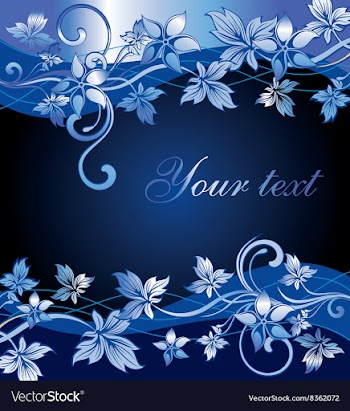 Blue Floral Frame vector image
