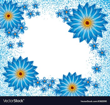 Blue Floral Frame vector image