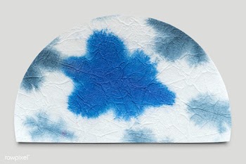 Blue floral pattern on semicircle paper | Free  psd mockup - 2351848