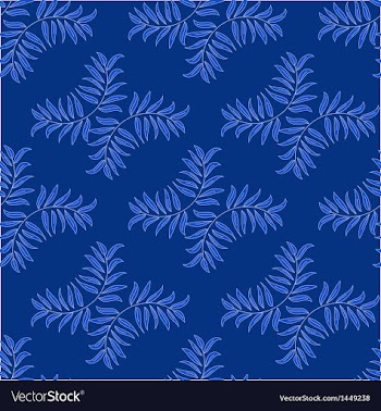 Blue floral pattern with leaves vector image