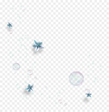 Blue Flower - Blue fresh flowers bubbles floating material 
