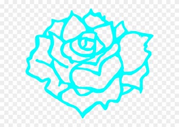 Blue Flower Clip Art - Clip Art Flower Black And White Rose