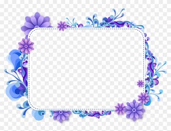 Blue Flower Clipart Top Border - Blue Flower Border Design