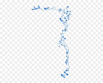Blue Flower Corner Border Clipart - Floral Border Clip Art